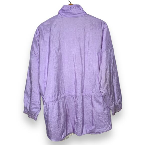 Vintage 80s Northwest Passage women's purple white windbreaker jacket SZ L - Picture 2 of 16